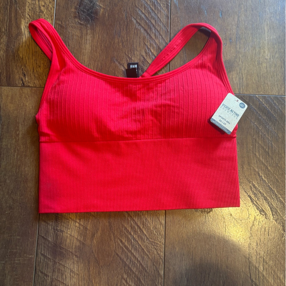 NWT VS PINK ACTIVE Red Sports Bra Size XS